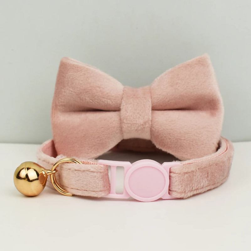 ANYWAGS Cat Collar Baby Pink Bow Small with Safety Buckle, Bell, and Durable Strap Stylish and Comfortable Pet Accessor