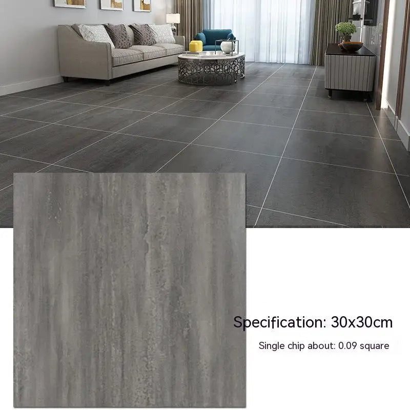 ANYHOUZ 10pcs Vinyl Floor Tile Smudge Brown Pattern 3D Waterproof