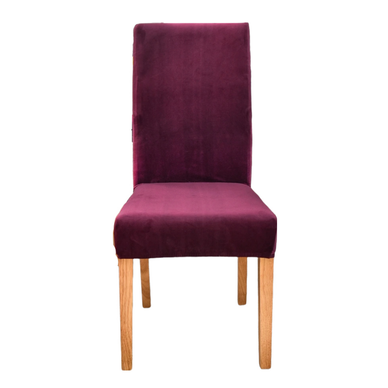 Anyseat Chair Cover Purple Velvet Plush Stretch Slipcover for Dining Kitchen