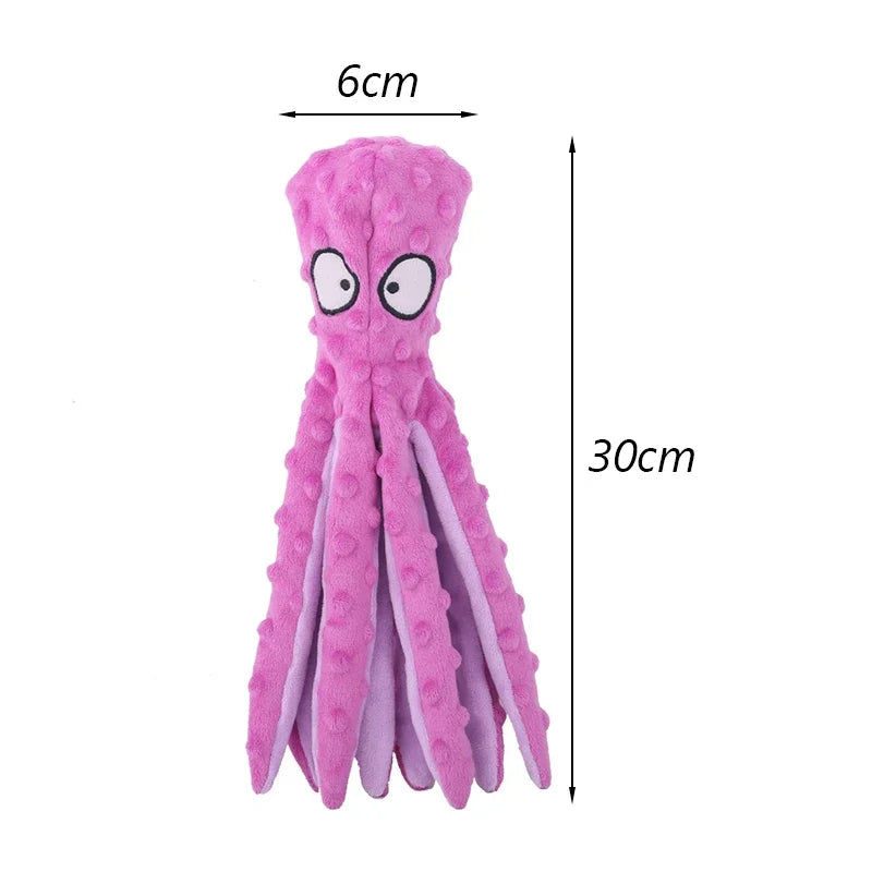 ANYWAGS Pet Toys Purple Plush Octopus Squeaky Teething Chews For Puppies