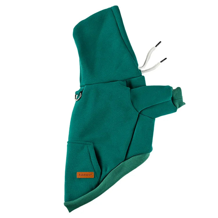 Anypet Geen Fleece Dog Hoodie Jacket with Back Pockets – Warm Pet Sweatshirt for Cosplay & Cold Weather
