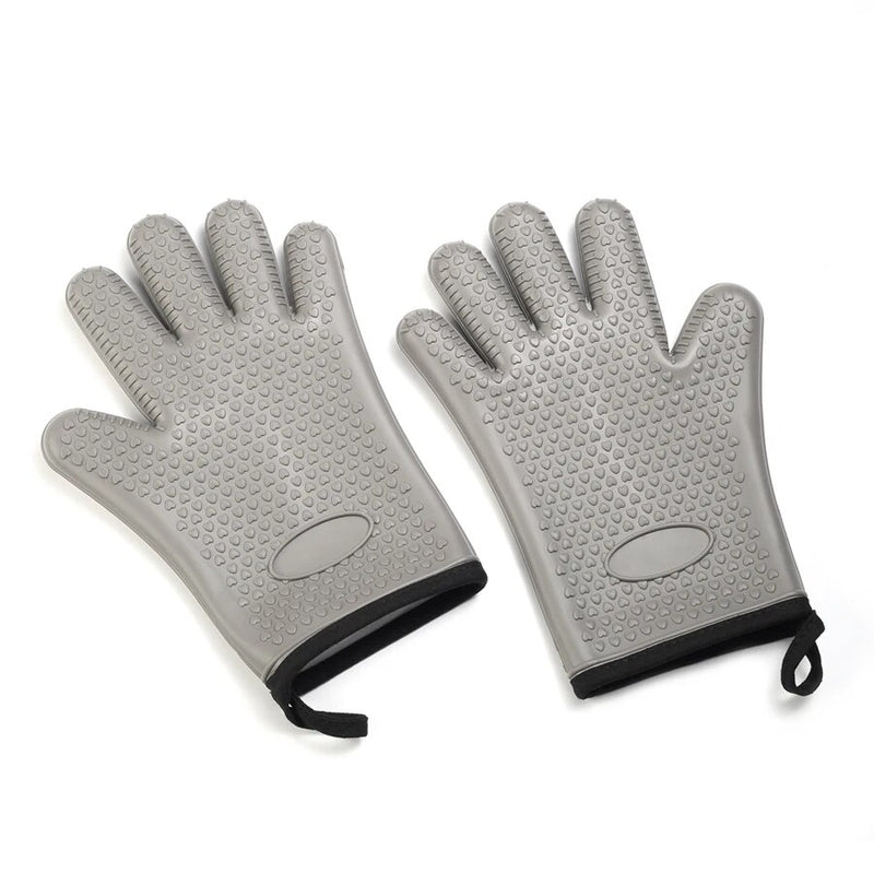Anygleam Insulation Gloves 2pc Silicone Kitchen Accessories with Inner Cotton Heat Resistant Tool Kit Kitchenware for Cooking and Baking