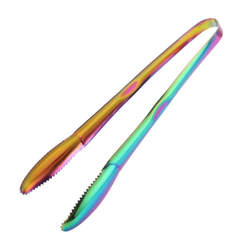 Anygleam Tong Pink Ranbow 1pc Stainless Steel Clip Tableware for Salad, BBQ and Grill Party Accessory