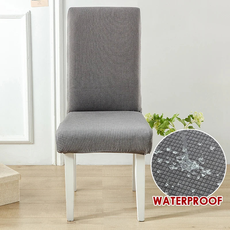 Anyseat Chair Cover Grey Corn Kernels Waterproof Universal Size for Dining Room Stretch Seat Slipcovers