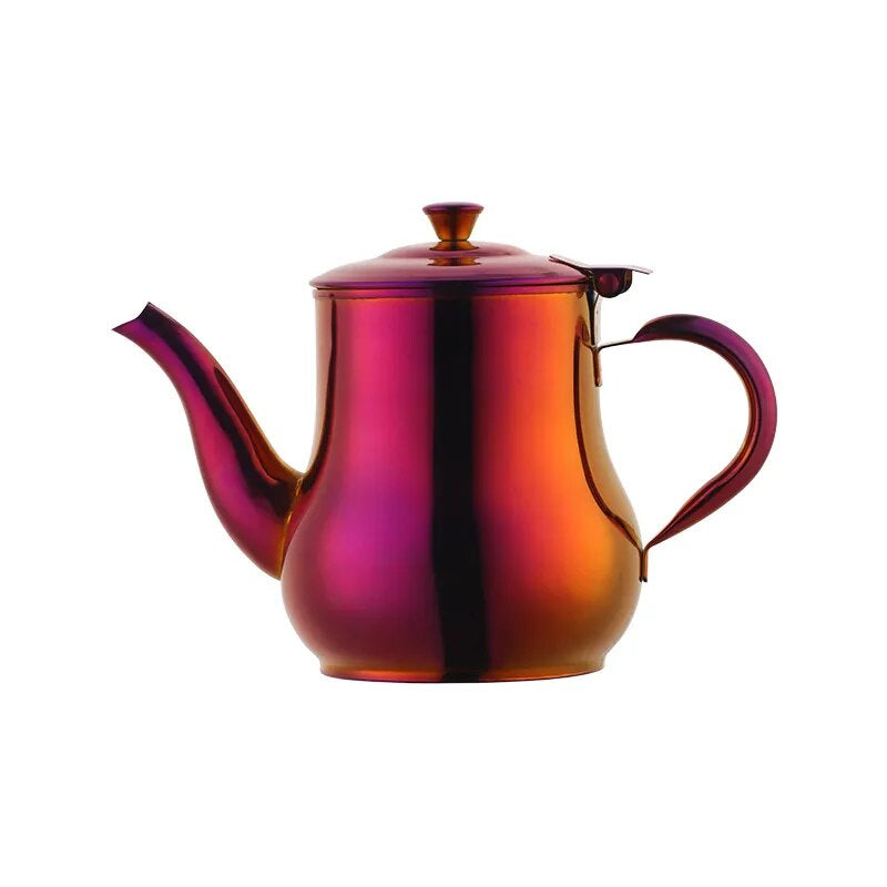 Anygleam Teapot Red Rainbow Stainless Steel with Filter for Coffee, Tea, Oil  and Liquid Seasonings Container Kettle