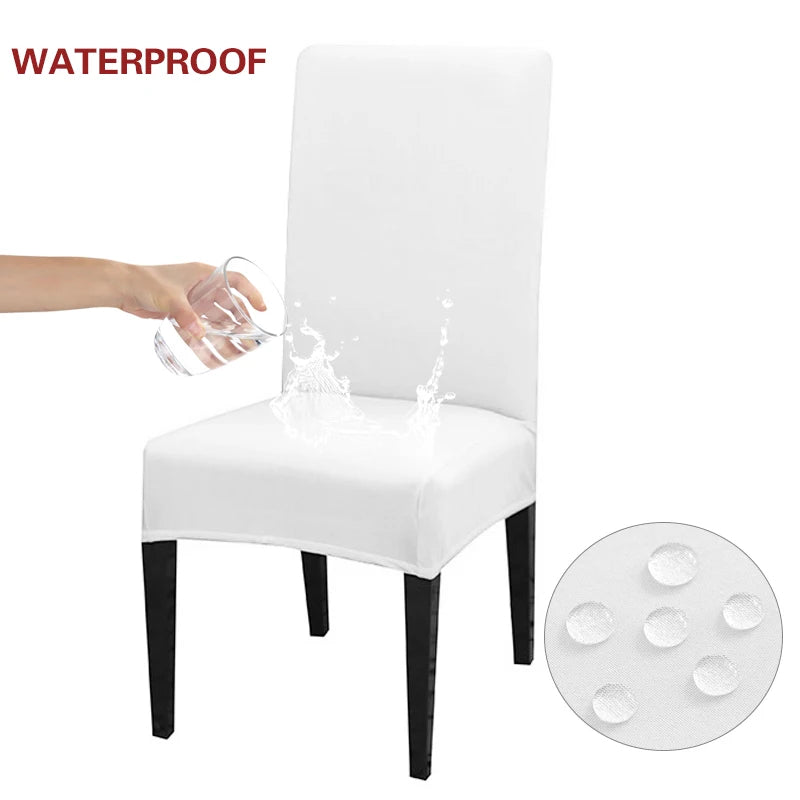 Anyseat Chair Cover White with Anti-Dirt and Waterproof Elastic Material for Dining Room Kitchen Wedding Hotel Banquet Restaurant