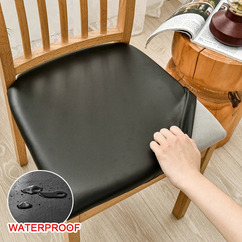 Anyseat Chair Cover Plain Black Stretch Seat Cover for Home Dinning Kitchen Washable Removable