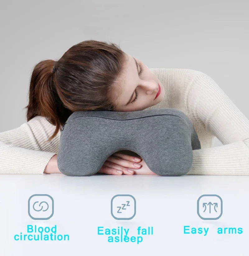 Anypillow Nap Pillow Ergonomic Memory Foam Cushion For Travel Desk Rest And Neck Support