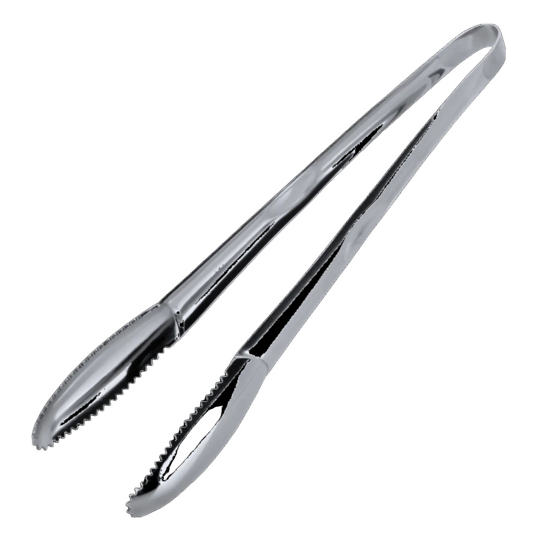 Anygleam Tong Silver 2Pcs Stainless Steel Clip Tableware for Salad, BBQ and Grill Party Accessory