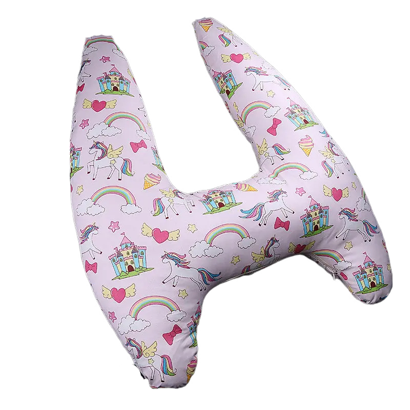 Anypillow Car Travel Pillow UShape Unicorn and Rainbow Pattern Children Travel Pillow Cushion for Car Seat, Safety Neck Pillow for Kids