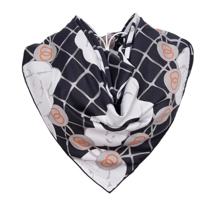 Anyyou Scarf for Women Black White Roses Twill Silk Shawl Fashion Elegant High Quality for Spring Autumn Square Scarves 90*90cm