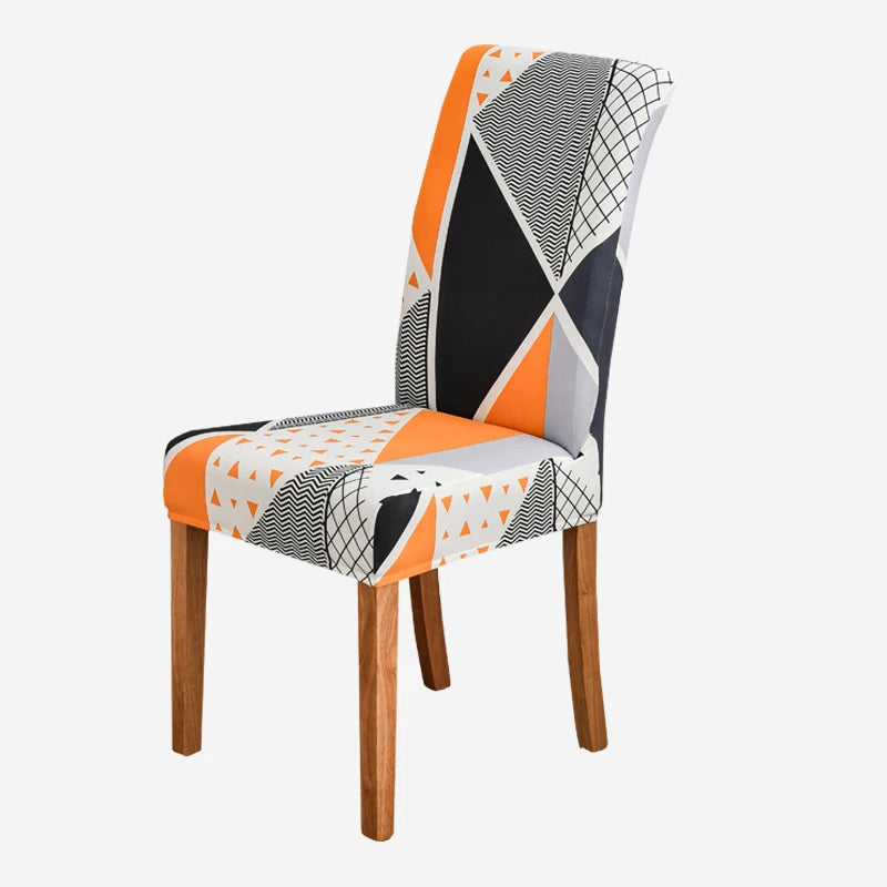Anyseat Chair Cover Orange Pattern Design with Anti-Dirt and Elastic Material for Dining Room Kitchen Wedding Hotel Banquet Restaurant