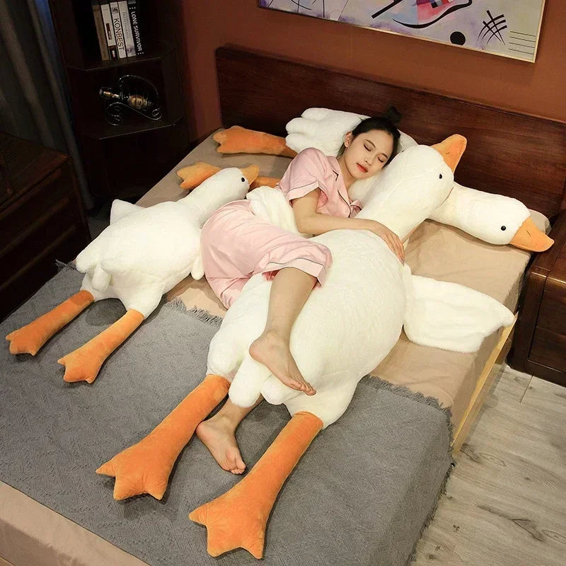 Anypillow Side Sleep Body Pillow Cute Huge White Goose Stuffed Animal Sleeping Pillow 130CM