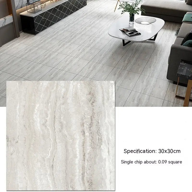 ANYHOUZ 10pcs Shell Pattern Vinyl Floor Tile Self-Adhesive 3D Waterproof