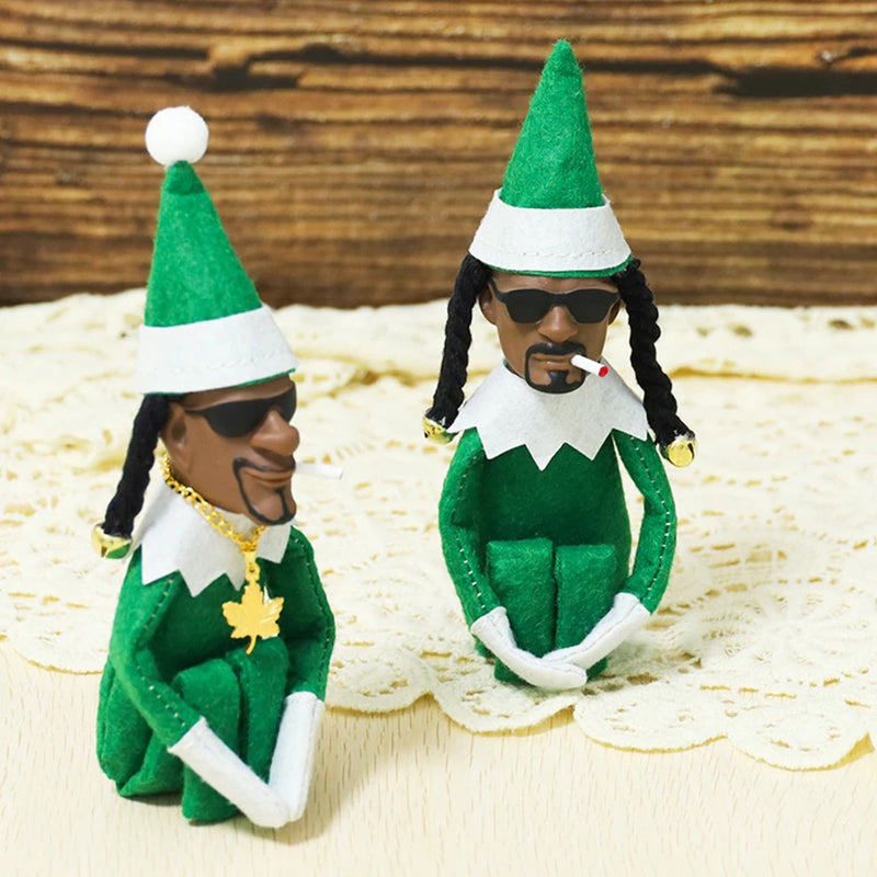 ANYDECO  Christmas Elf Doll Hip Hop Style Handcrafted Unique Ornament Holiday Decor