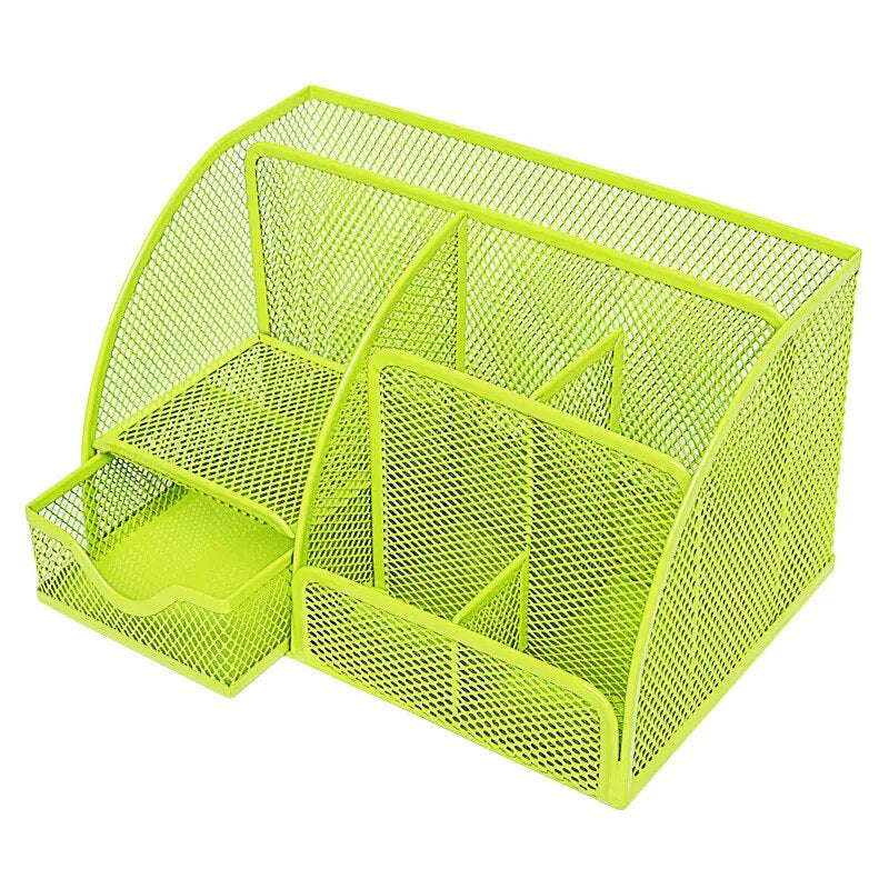 “AnyCraft Light Green Mesh Desk Organizer with Multi‑Compartment Storage for Office & School Supplies”