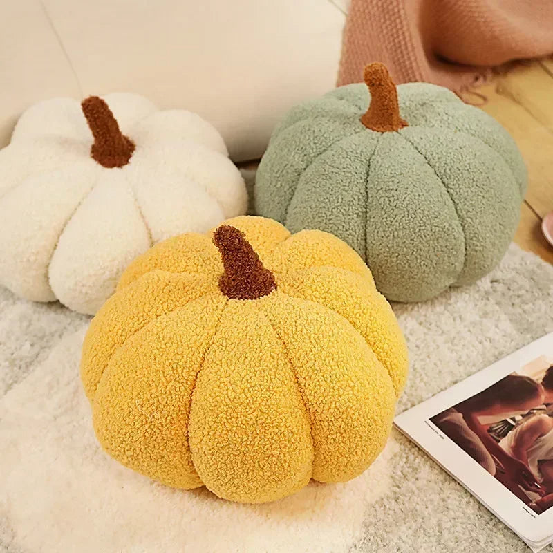 Anypillow Brown Lamb Fleece Pumpkin Plush Throw Pillow 28cm