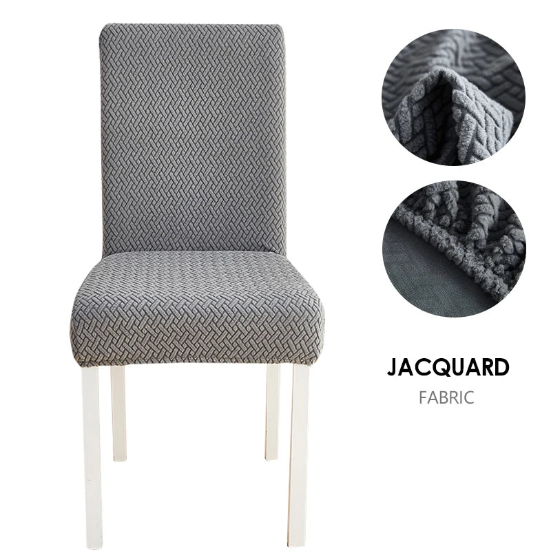 Anyseat Chair Cover Dark Grey Small Knitted Design with Anti-Dirt and Elastic Material for Dining Room Kitchen Wedding Hotel Banquet Restaurant