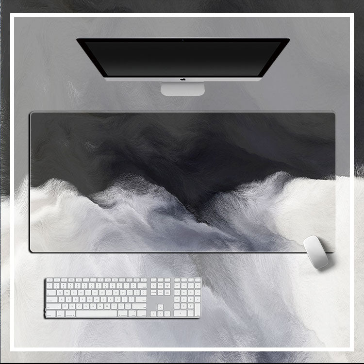 ANYMOB Mouse Pad Black White 400X900X2MM Abstract Computer Keyboard Pad Non-Slip Rubber Mat