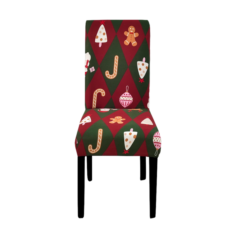 Anyseat Chair Cover Green Red Christmas Diamond Pattern Stretchable Dining Slipcover