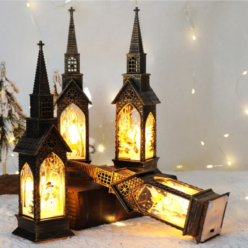 ANYDECO Christmas Desktop Lamp Glowing Lantern Light for Holiday Decor