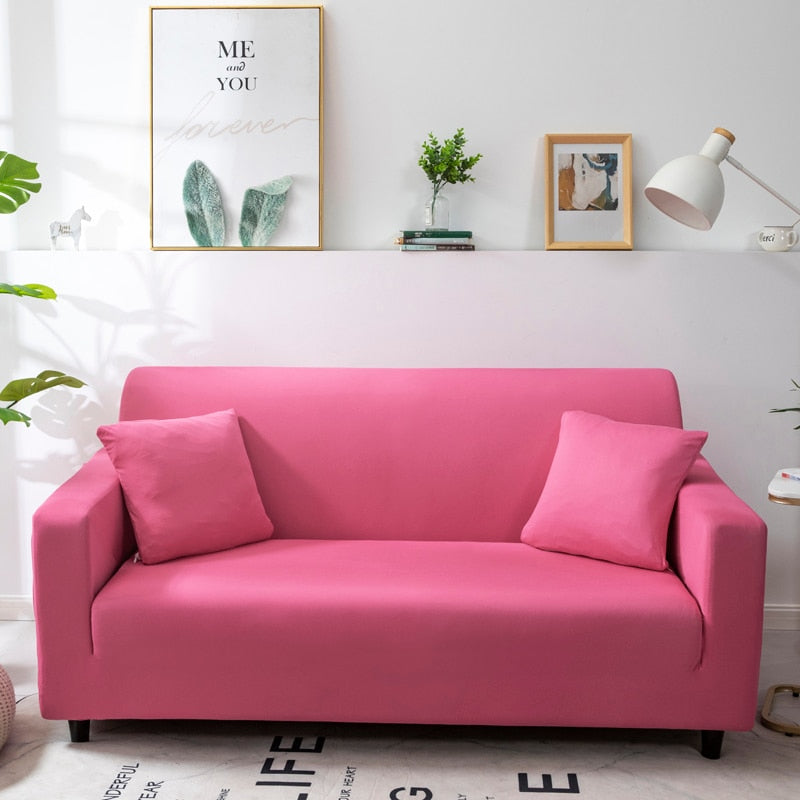 Anyseat 1 Seater Sofa Cover Plain Rose Red Style and Protection For Living Room Sofa Chair Elastic Stretchable Slipcover