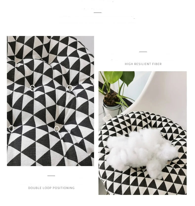 Anypillow Yellow Geometric Round Pillow Soft Cushion