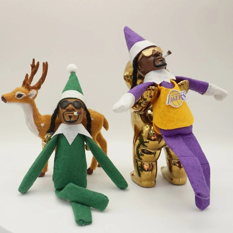 ANYDECO  Christmas Elf Doll Hip Hop Style Handcrafted Unique Ornament Holiday Decor