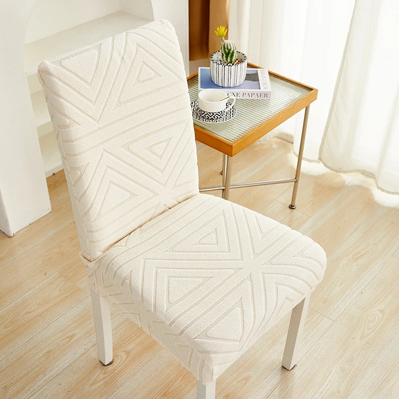 Anyseat Chair Cover Beige Triangular Design with Elastic Material for Dining Room Kitchen Wedding Hotel Banquet Restaurant