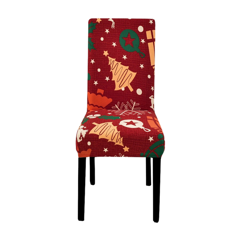 Anyseat Chair Cover Maroon Christmas Tree Lantern Design Stretchable Dining Slipcover