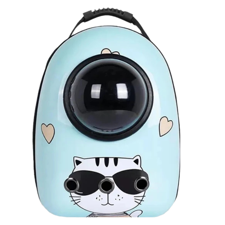 ANYWAGS Pet Carrier Blue Cool Cat Print Breathable Space Capsule Travel On the Go Bag For Pet