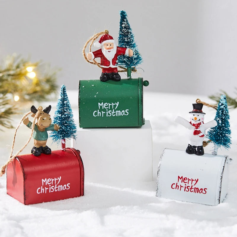 ANYDECO  Christmas Mailbox Tree Pendant Unique Holiday Letters Ornament Decorative Hanging Decor