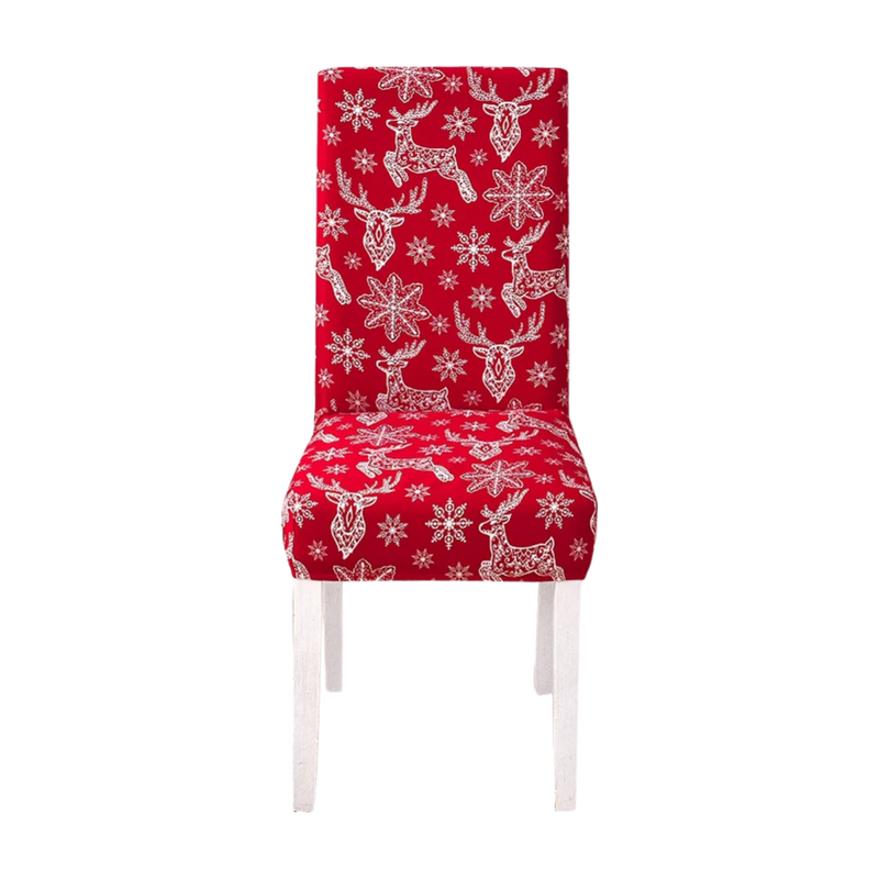 Anyseat Chair Cover Red Christmas Snowflakes Design Stretchable Dining Slipcover