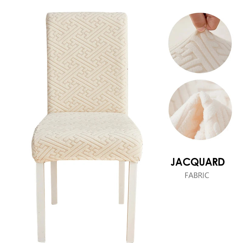 Anyseat Chair Cover Beige Puzzle Design with Anti-Dirt and Elastic Material for Dining Room Kitchen Wedding Hotel Banquet Restaurant