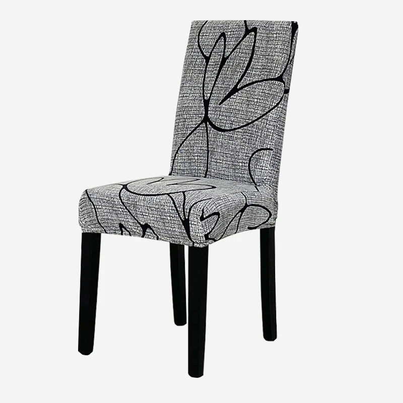 Anyseat Grey Simple Floral Design Chair Cover – Elastic Slipcover with Anti‑Dirt Protection for Dining Room, Kitchen, Wedding, Hotel, Banquet & Restaurant