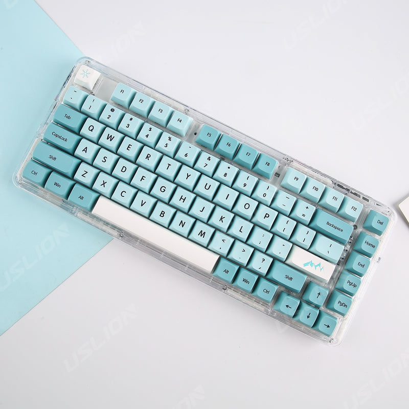 Anymob Keycap Keyboard Ice Blue 126 English keys Personality Mechanical Switch Keys Bag Pack