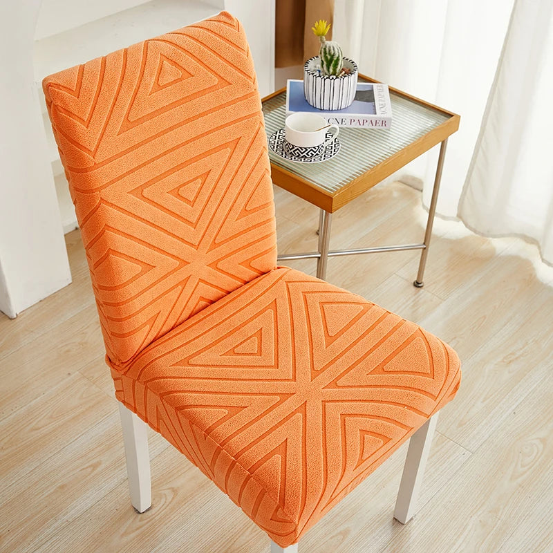 Anyseat Chair Cover Orange Triangular Design with Elastic Material for Dining Room Kitchen Wedding Hotel Banquet Restaurant