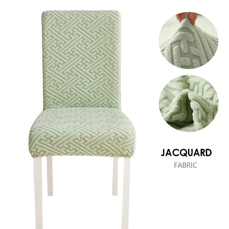 Anyseat Chair Cover Cypress Green Puzzle Design with Anti-Dirt and Elastic Material for Dining Room Kitchen Wedding Hotel Banquet Restaurant