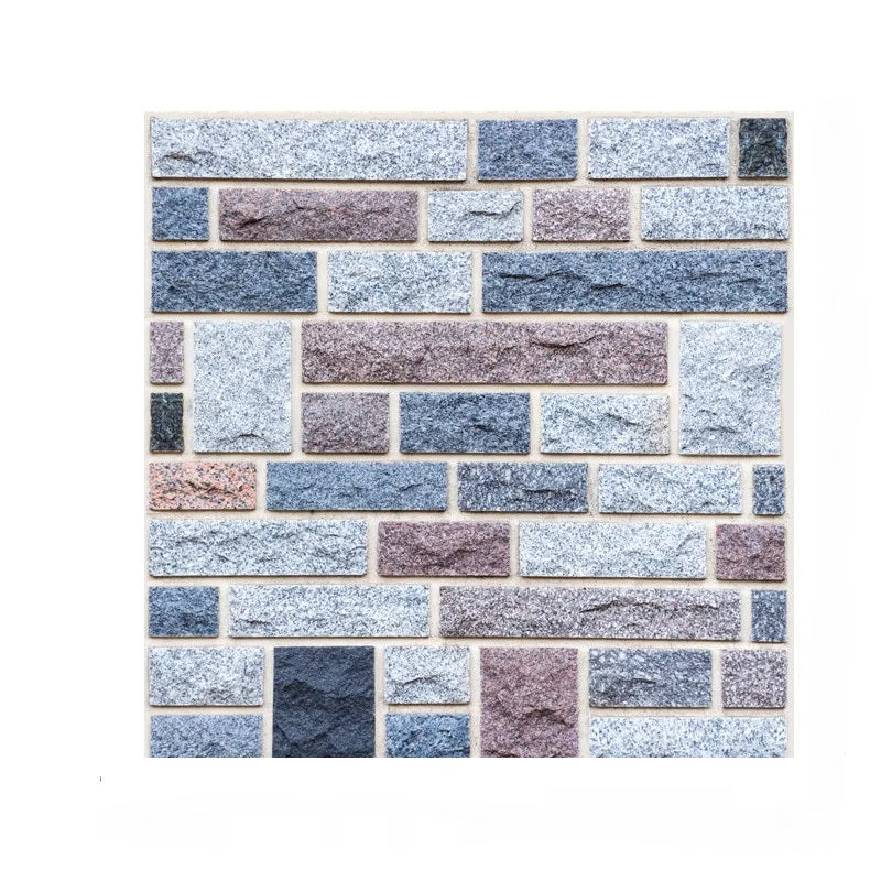 ANYHOUZ 10pcs Light Blue Vinyl Wall Tile Bricklayer Textured 3D Waterproof