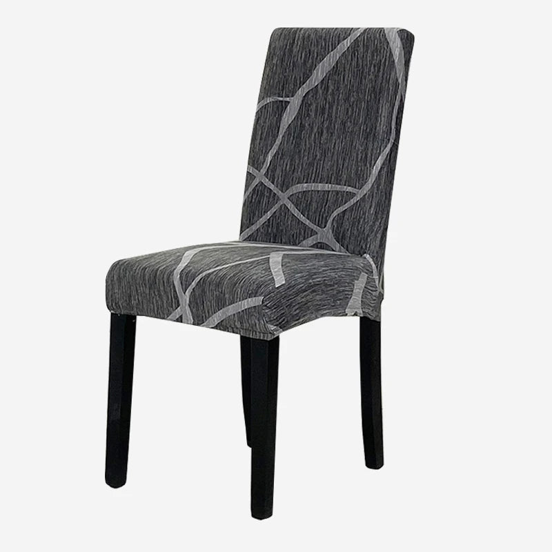 Anyseat Chair Cover Dark Grey Wave Design with Anti-Dirt and Elastic Material for Dining Room Kitchen Wedding Hotel Banquet Restaurant