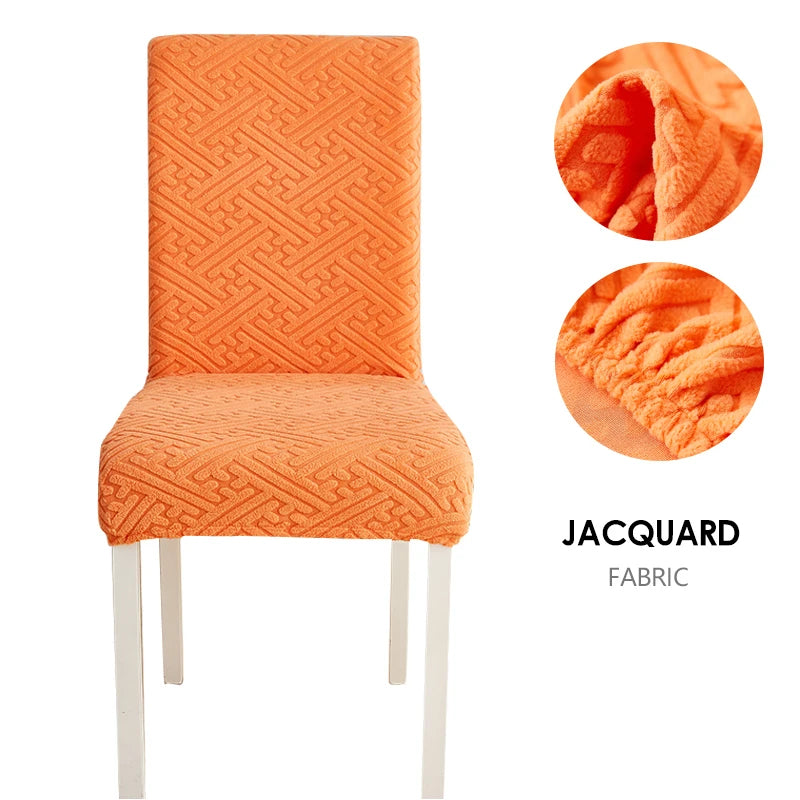 Anyseat Chair Cover Orange Puzzle Design with Anti-Dirt and Elastic Material for Dining Room Kitchen Wedding Hotel Banquet Restaurant