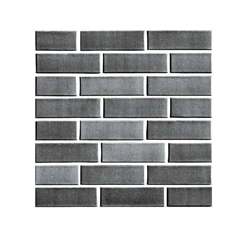 ANYHOUZ 10pcs Vinyl Wall Tile Textured Dark Grey Pattern 3D Waterproof