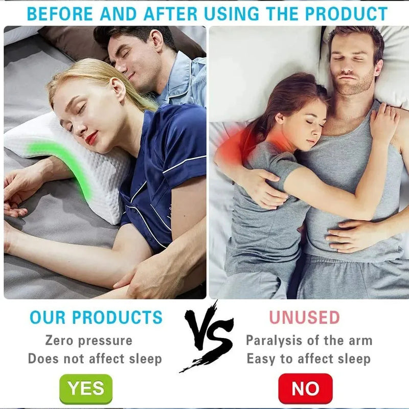 Anypillow White Arched Nap Pillow Ergonomic Desk Rest Cushion With Cuddle Arm Hole For Neck And Shoulder Support