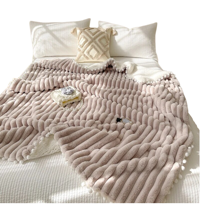 Anycozy Brown Faux Rabbit Fur Weighted Blanket 150x200cm