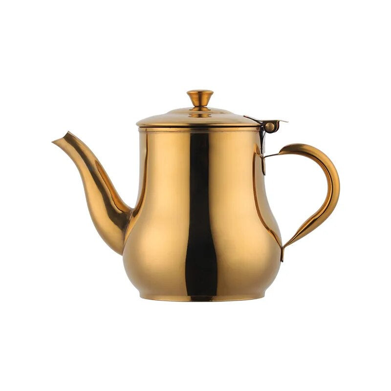 Anygleam Gold Stainless Steel Teapot with Filter – Multi-Purpose Kettle for Coffee, Tea, Oil & Seasonings