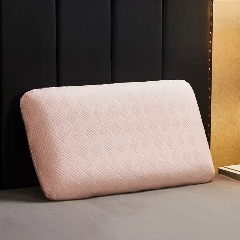 ANYHOUZ Orthopedic Pillows Pink for Neck Pain Relieve Comfortable and Breathable for Cervical Health Care 70*40*14cm