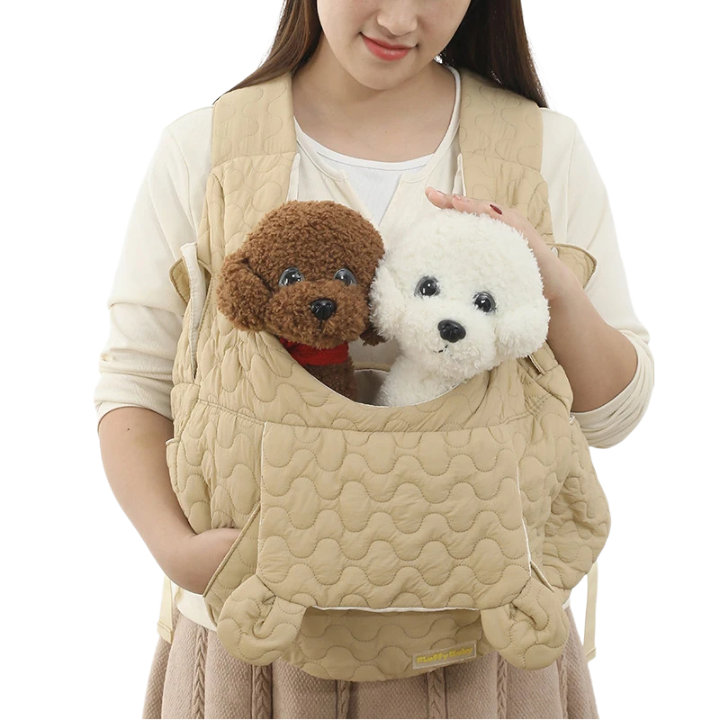 ANYWAGS Pet Carrier Khaki Embroidered Fabric Large Space Pet Backpack for Small Dogs or Cat Accessories