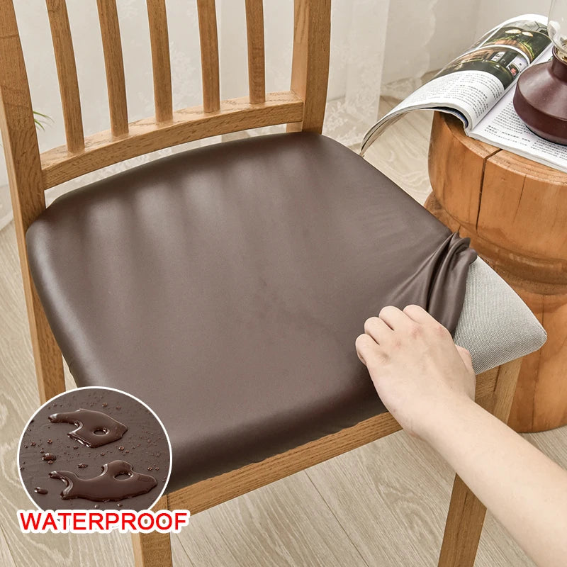 Anyseat Chair Cover Plain Coffee Stretch Seat Cover for Home Dinning Kitchen Washable Removable