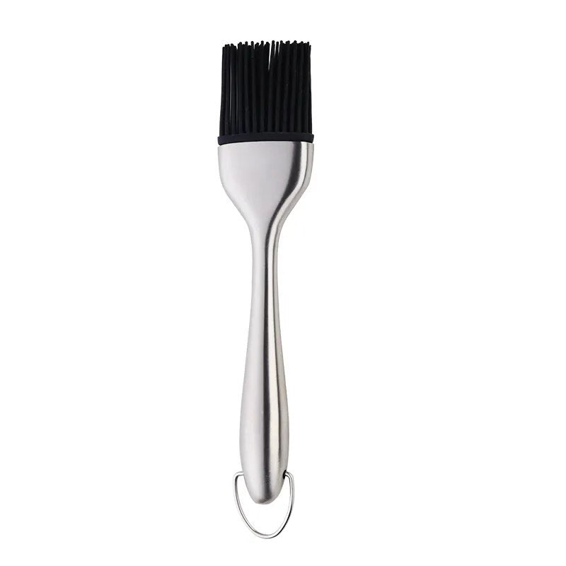 Anygleam Brush Silver Stainless Steel Handle Oil for BBQ and Bread Basting Kitchen Utensils