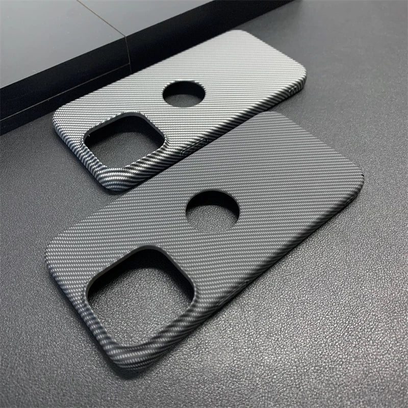 ANYMOB iPhone Case Black Slim Carbon Fiber Stylish Protective Mobile Cover
